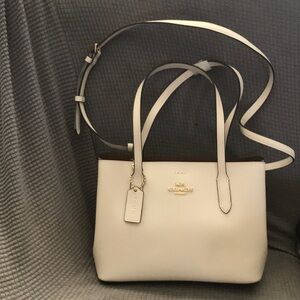 Coach White Shoulder Bag with Gold Accents